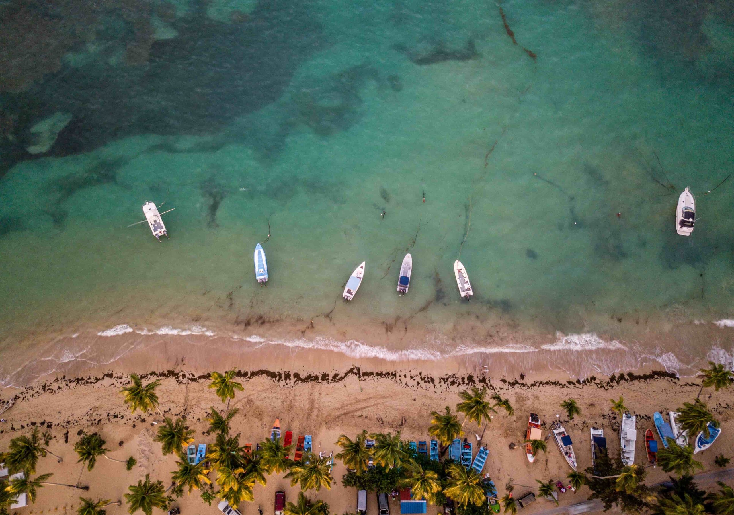 beautiful overhead shot of sea coast with some sma